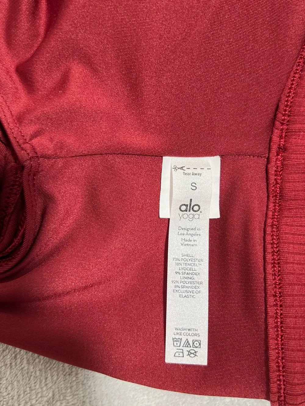 NWOT! Alo Blissful Henley Bra Top. Color Cranberry. Size S - Picture 13 of 16